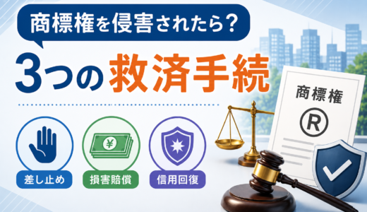 商標権を侵害されたら？差し止め・損害賠償・信用回復の3つの救済手続を弁理士が解説